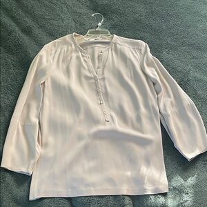Light Beige Button-Front Blouse